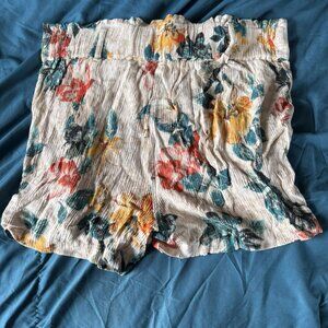 Maurices flower elastic waist shorts, women's size medium